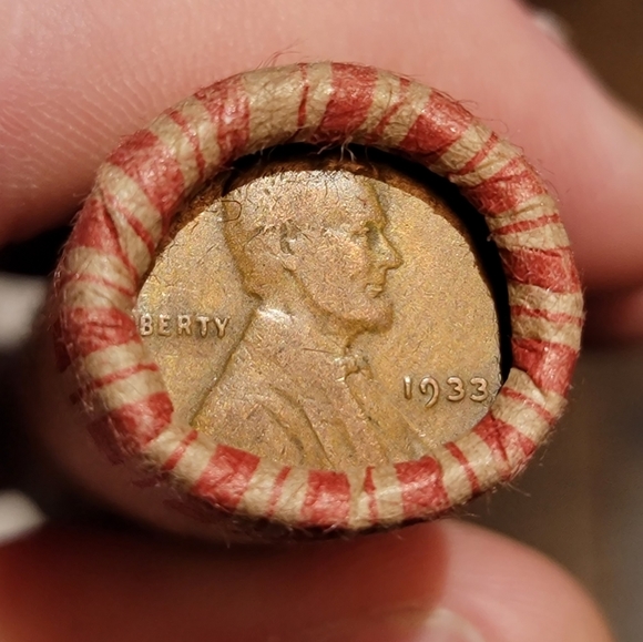 1918-D/1933-P Rare Wheat Enders on Unsearched Roll of 50 Lincoln Wheat Cents - Picture 2 of 2